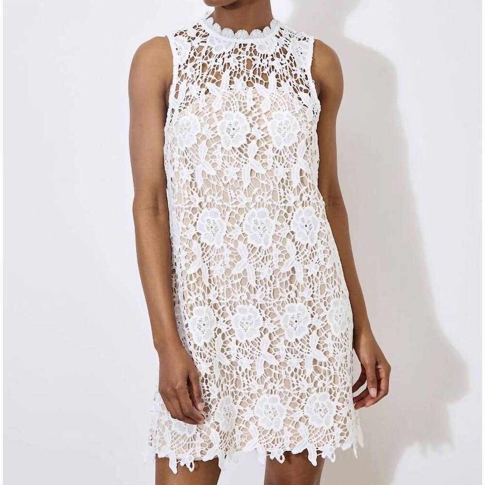 NEW APRICOT lace shift dress in white